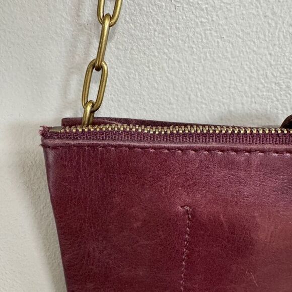 MADEWELL The Transport Accordion Maroon Leather Chain Crossbody - Picture 8 of 9
